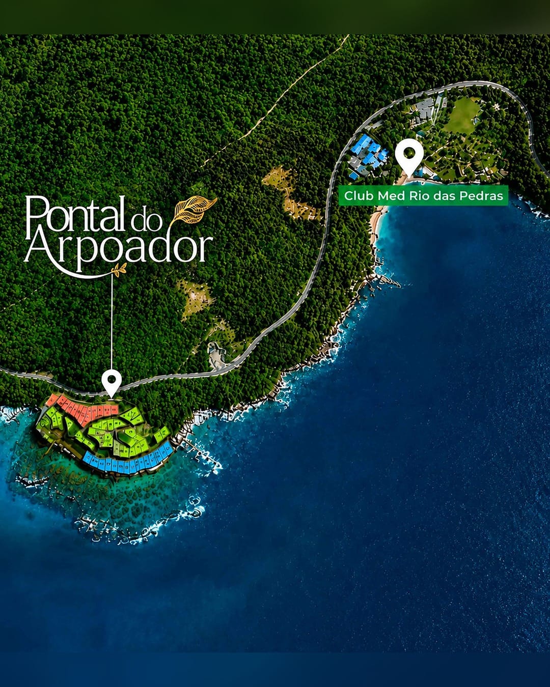 Localização nobre do Pontal do Arpoador na Costa Verde, próximo ao Club Med Rio das Pedras.